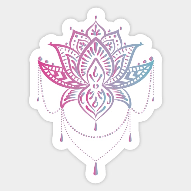 Lotus Mandala Pink and Blue Sticker by Food in a Can